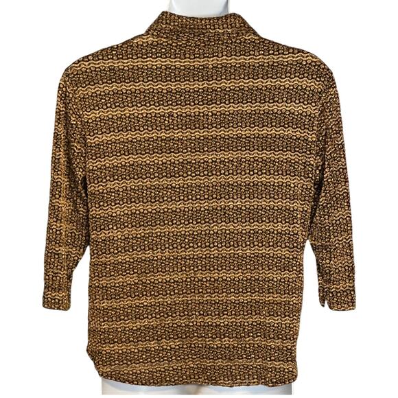 Vintage Chico’s Design Gold Metallic Crinkle Twinset L/XL Retro Cardigan & Tank - Picture 8 of 8